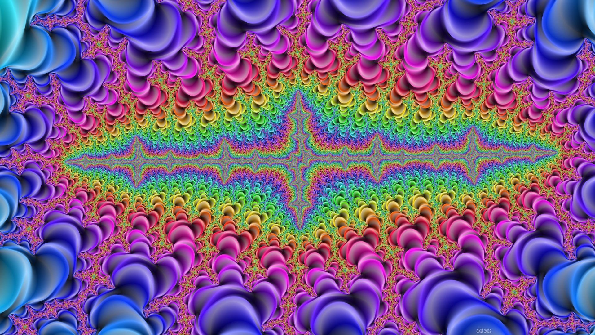Frattale psichedelico arcobaleno colorato, 1920x1080 Full HD, Laptop