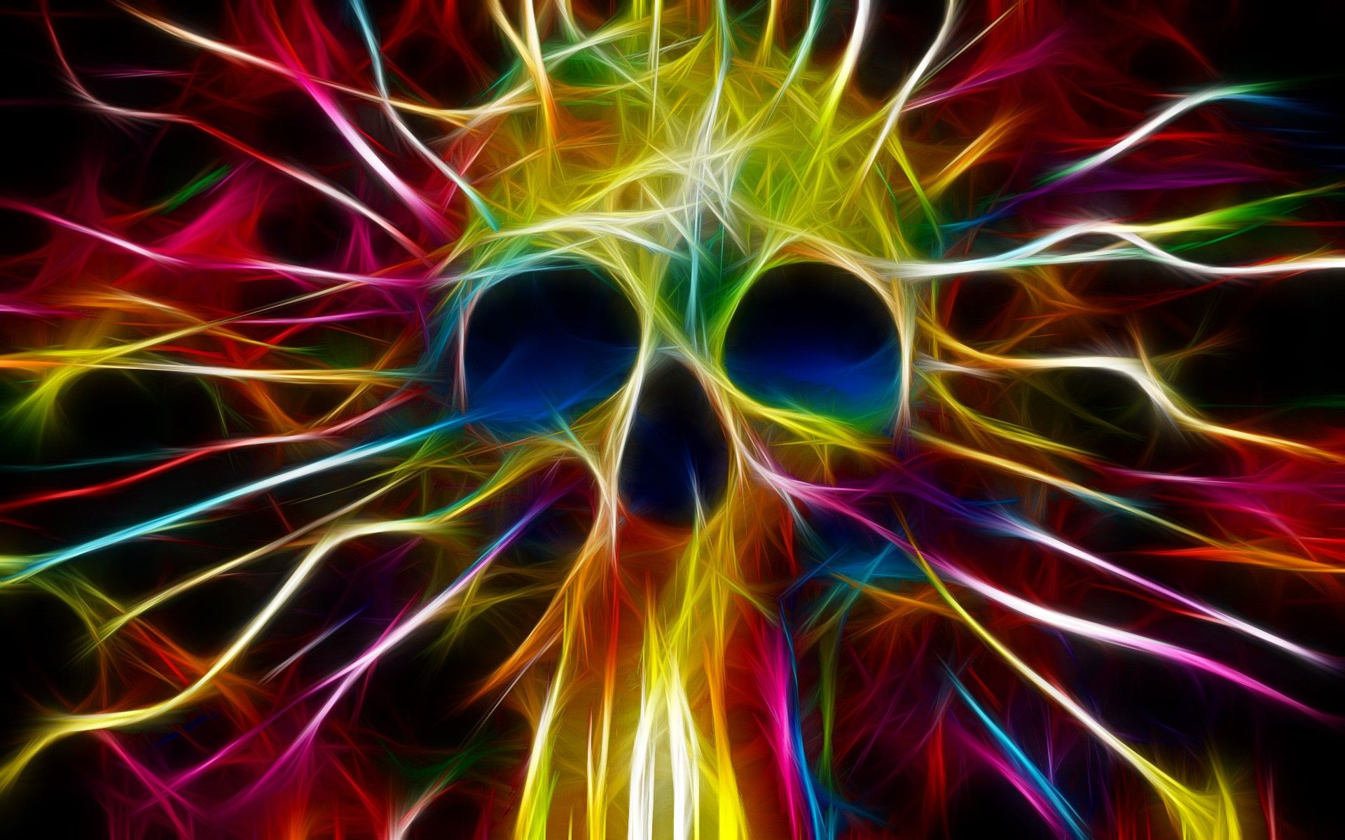 Teschio psichedelico luci fluo, 1920x1200 WUXGA, Desktop