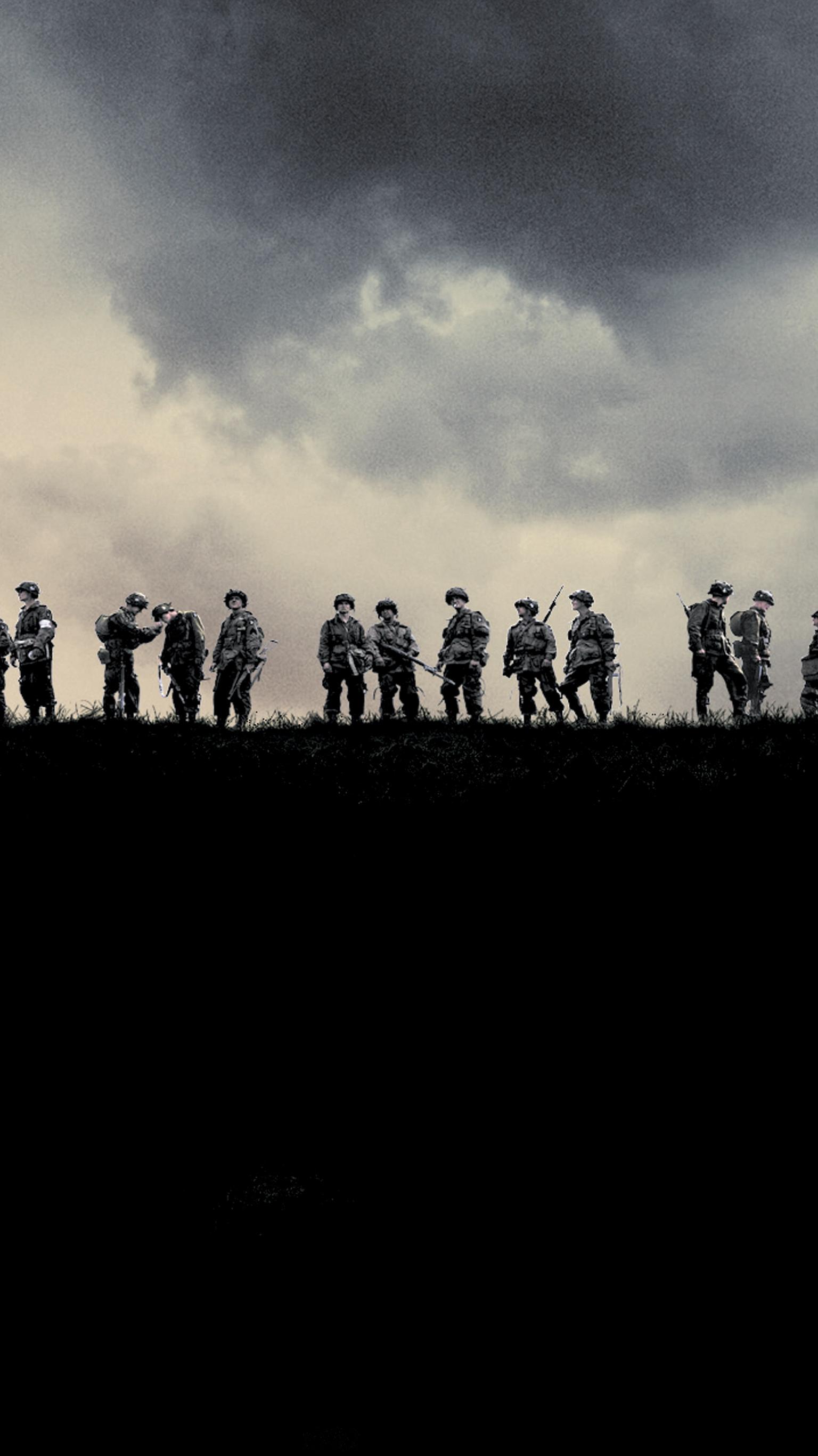 Soldati esercito silhouette cielo drammatico, 1536x2732 Full HD Verticale, Smartphone