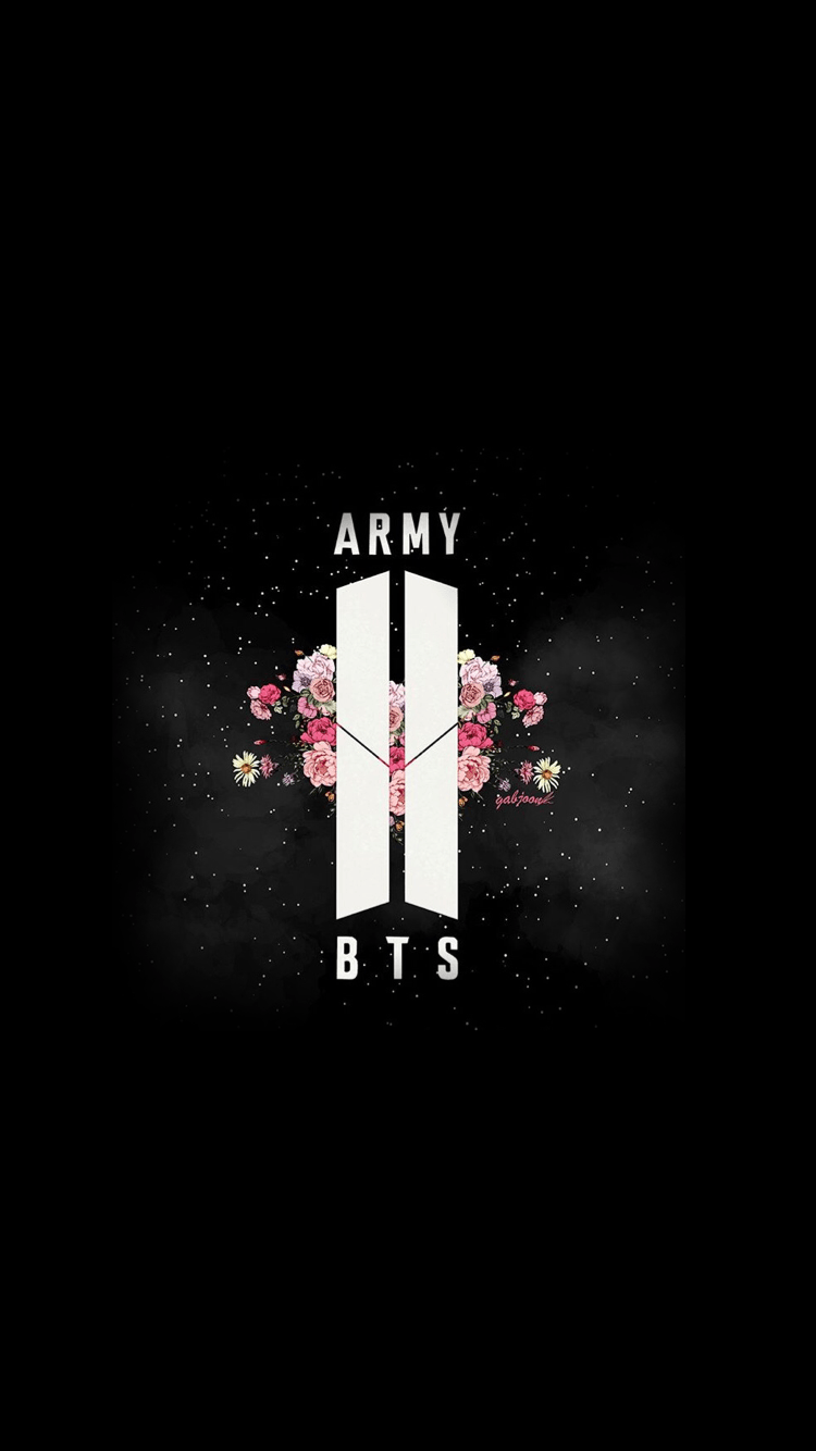 Logo BTS Army fiori rosa, Bangtan Sonyeondan, 750x1334 Full HD Verticale, Smartphone