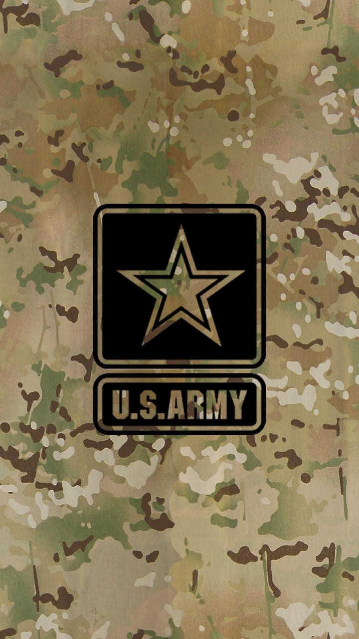 Logo U.S. Army su camouflage, 720x1280 Verticale, Telefono