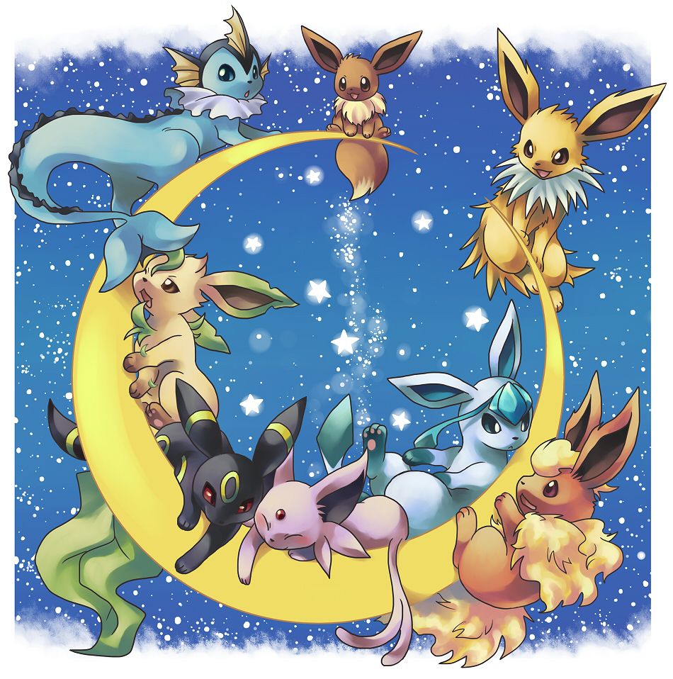 Eevee evoluzioni sulla luna, 950x958 Full HD Verticale, iPhone
