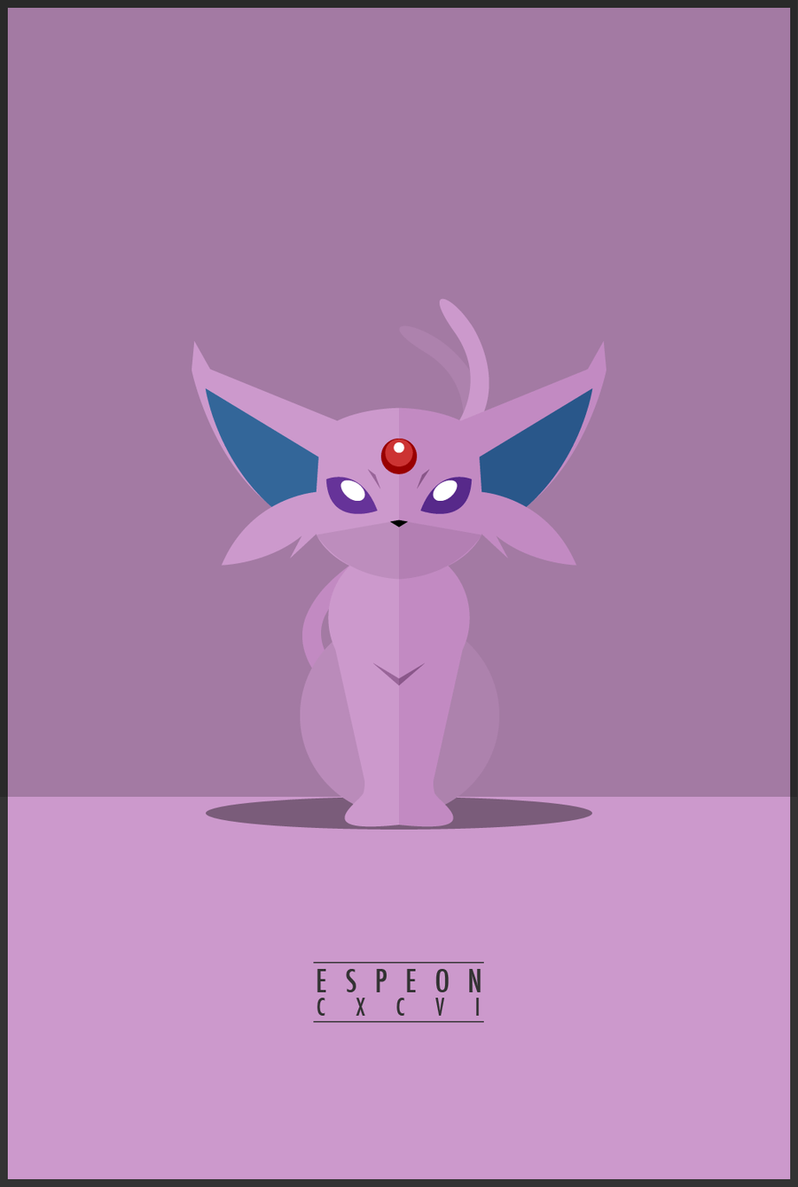 Espeon Pokemon minimalista viola, creature tascabili, 900x1339 Full HD Verticale, Smartphone