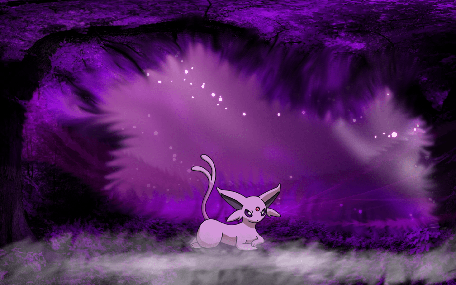 Espeon Pokémon fractal art, 1920x1080 Full HD, Desktop