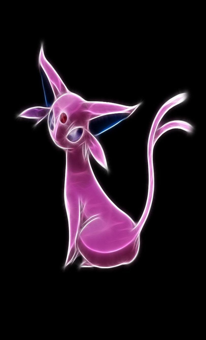 Espeon rosa contorno luminoso, 750x1334 Full HD Verticale, iPhone