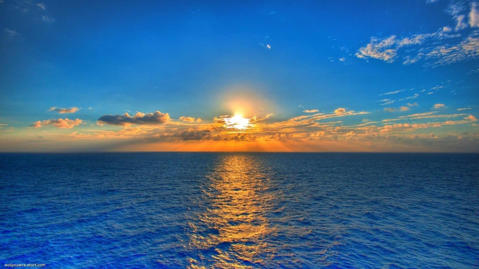 Tramonto sul mare, oceano, 1920x1080 Full HD 1080p, Laptop