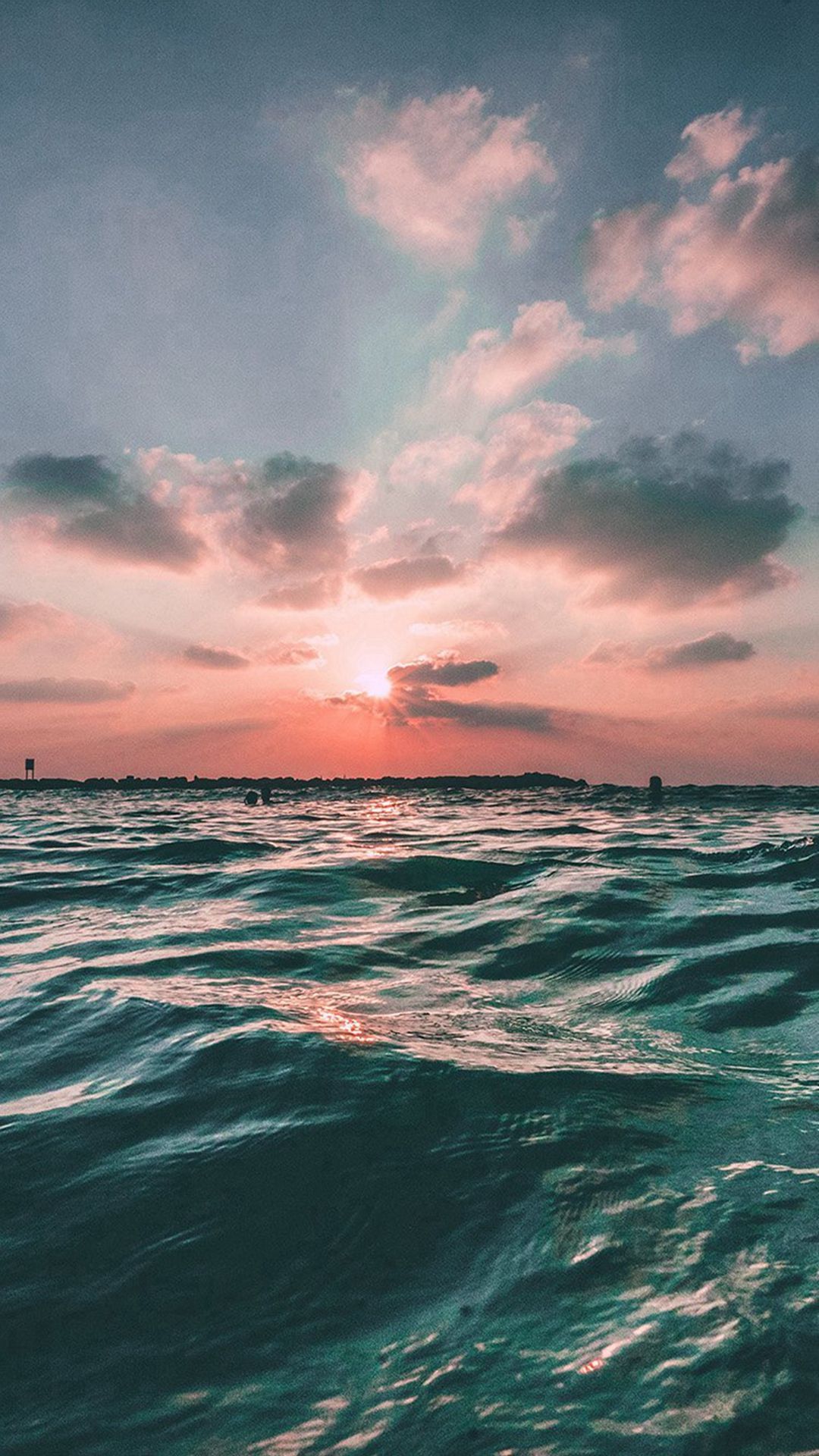 Tramonto sul mare estivo, 1080x1920 Verticale, iPhone Pro