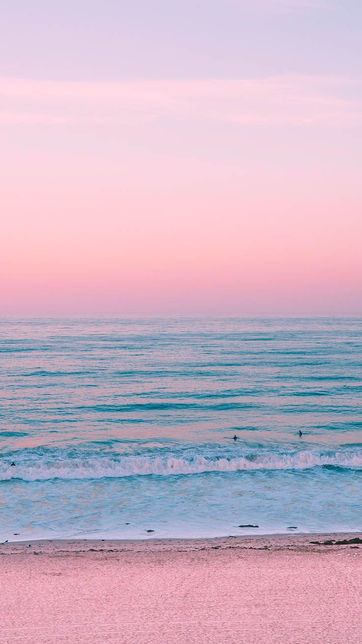 Spiaggia tramonto rosa pastello, 736x1308 Verticale, iPhone Air