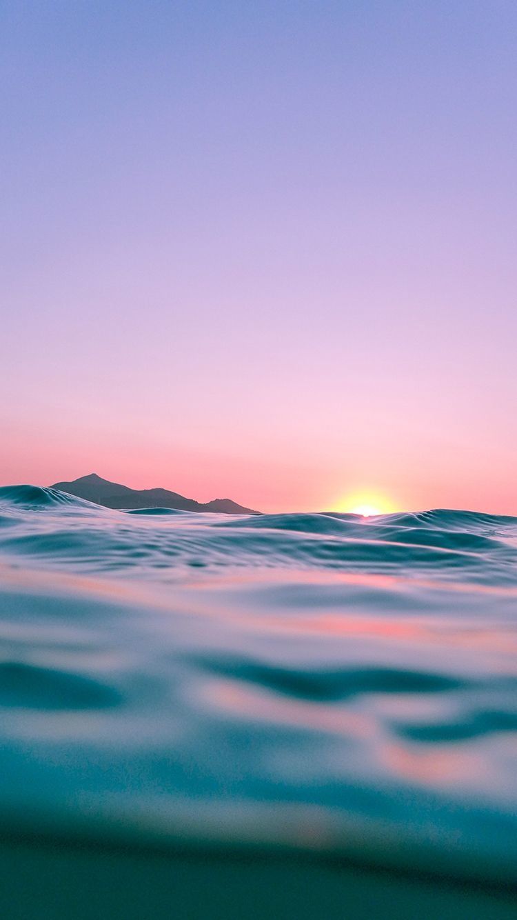 Tramonto mare acqua orizzonte, 750x1334 Verticale, iPhone
