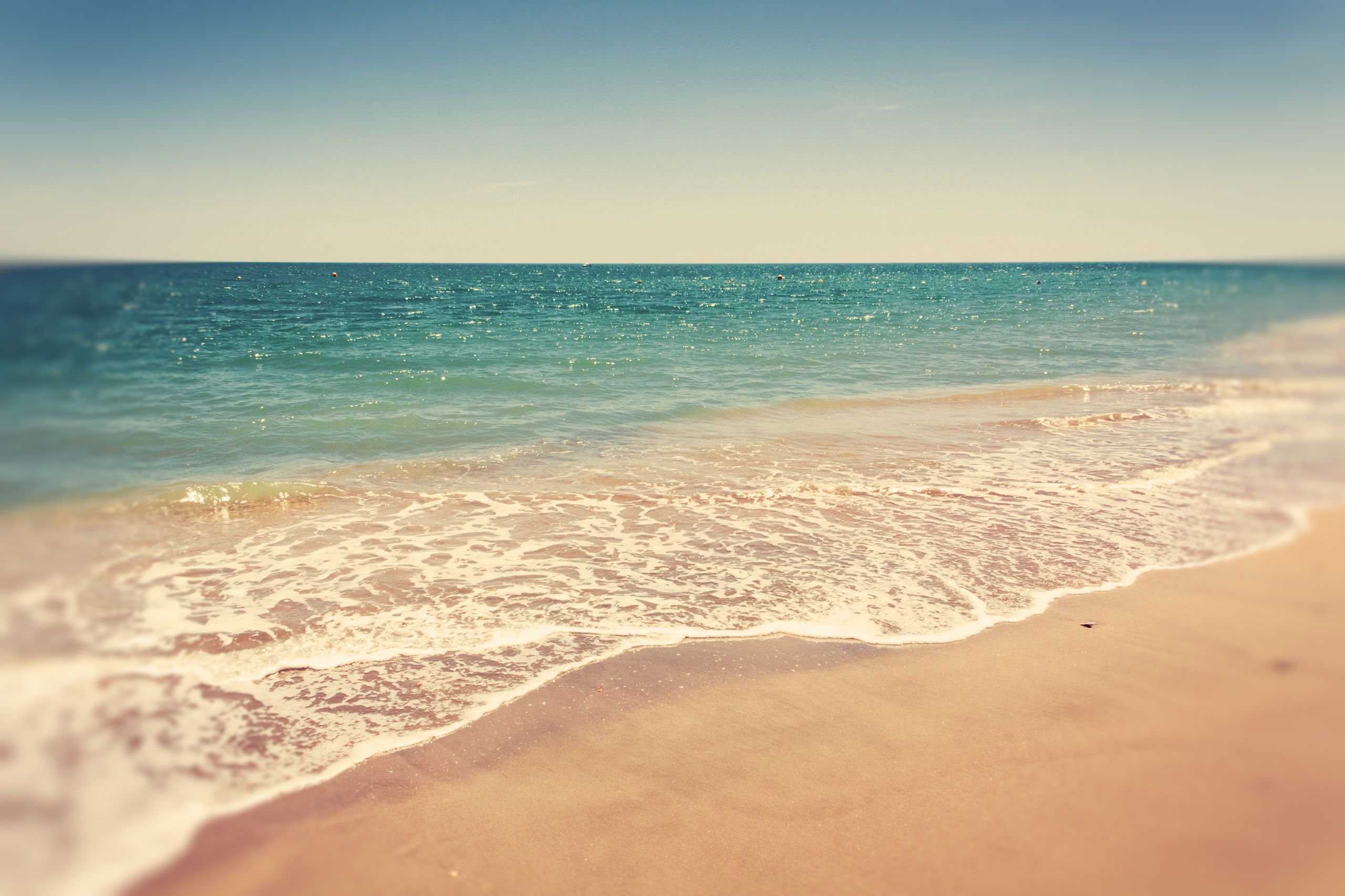 Spiaggia oceano vintage seppiato, 2560x1706 2K+, Monitor Gaming