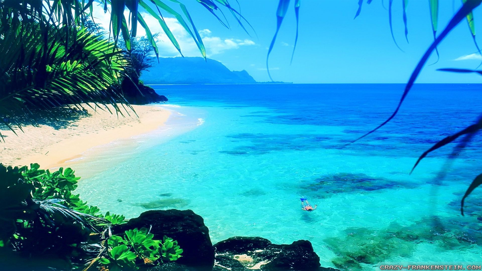 Spiaggia tropicale mare turchese, 1920x1080 Full HD 1080p, Monitor Gaming
