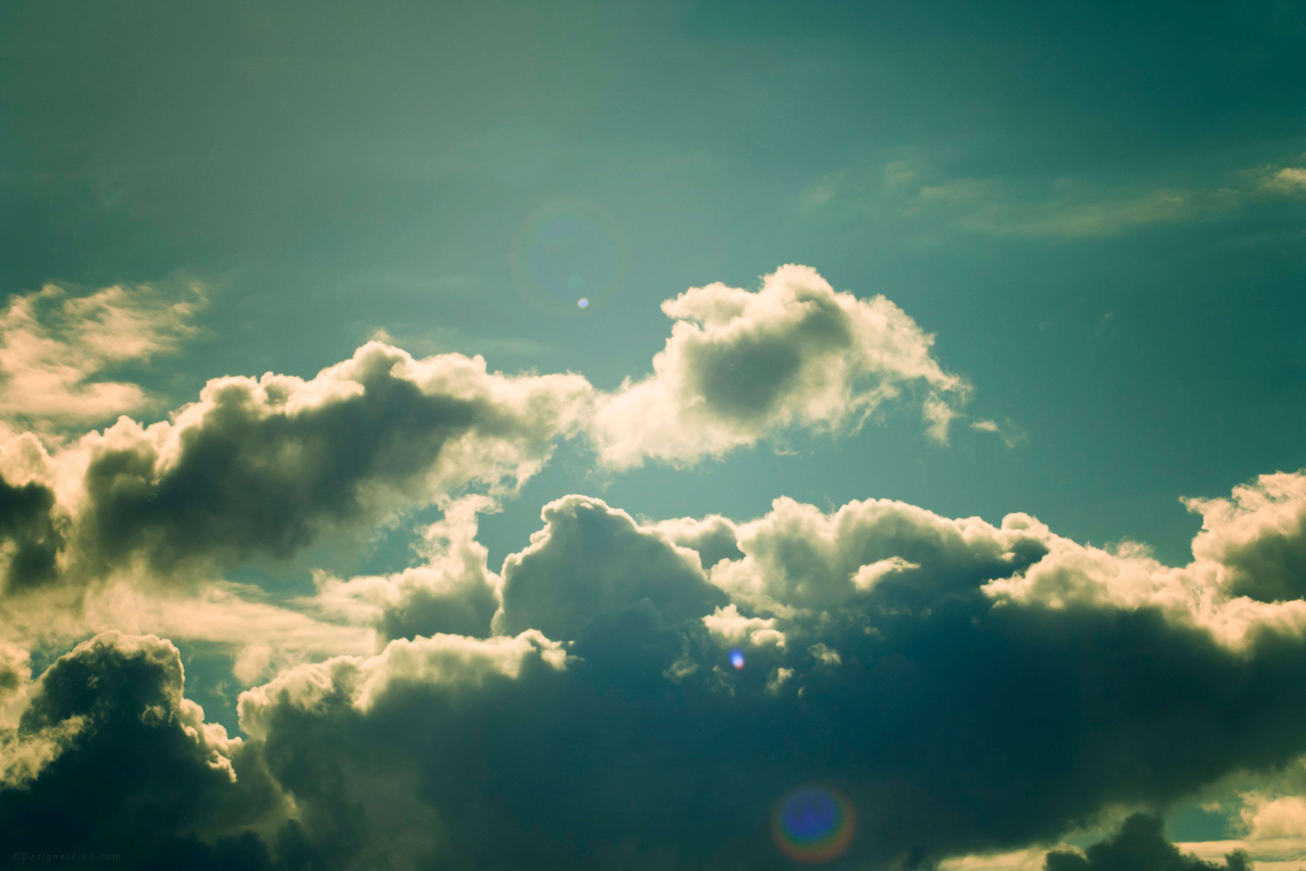 Cielo nuvoloso vintage teal, 4238x2829 Ultra HD, PC