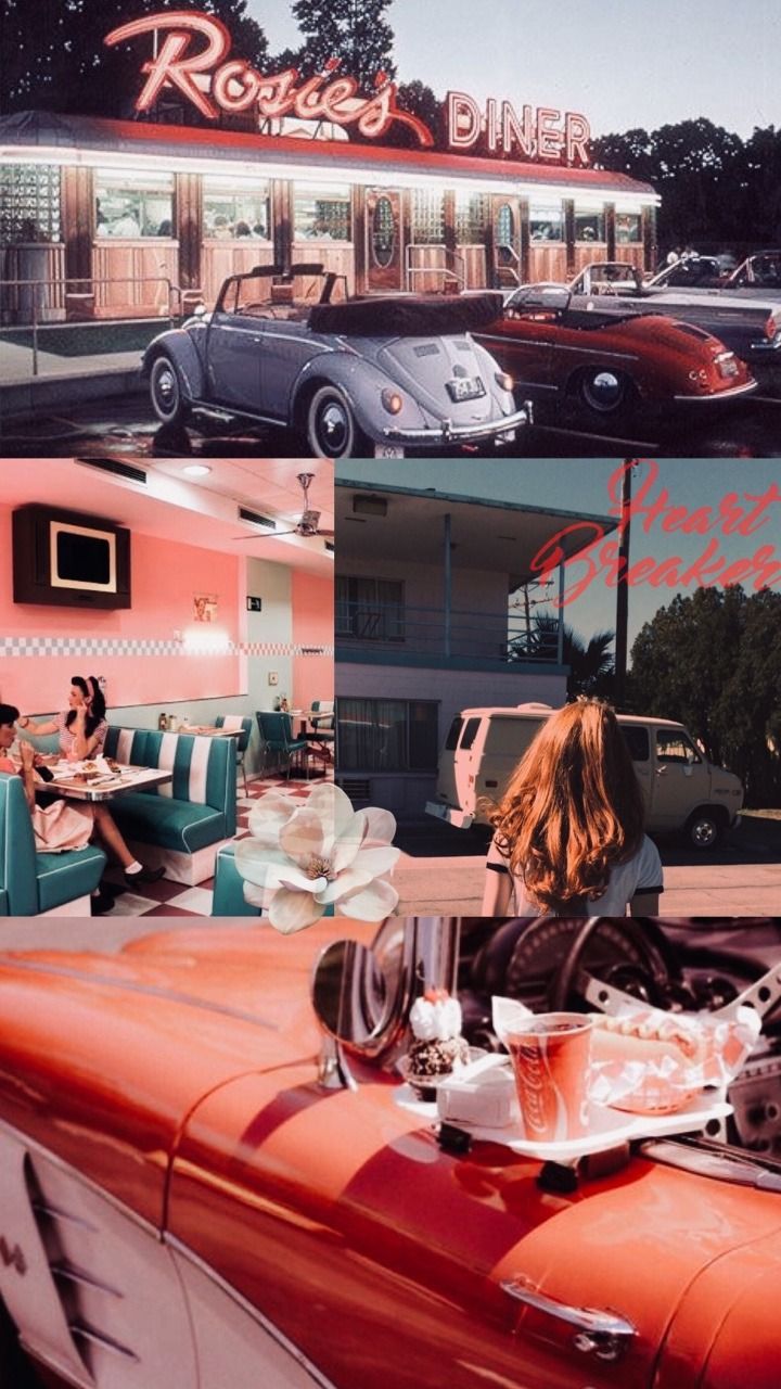Diner americano anni '50 auto, 720x1280 Verticale, Mobile