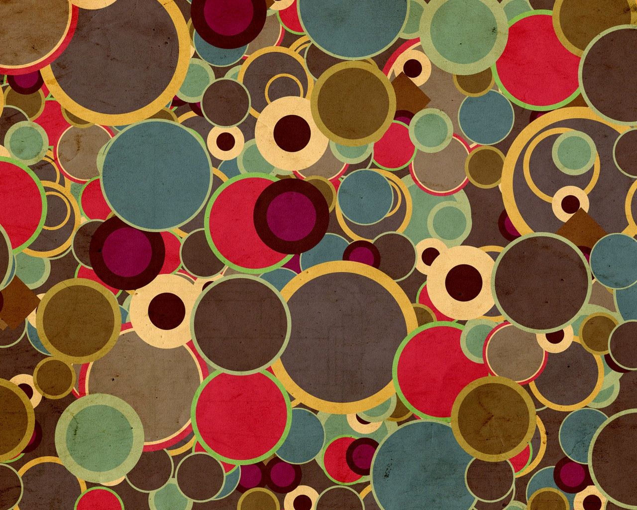 Cerchi retrò multicolori vintage, 1280x1024 HD, Desktop