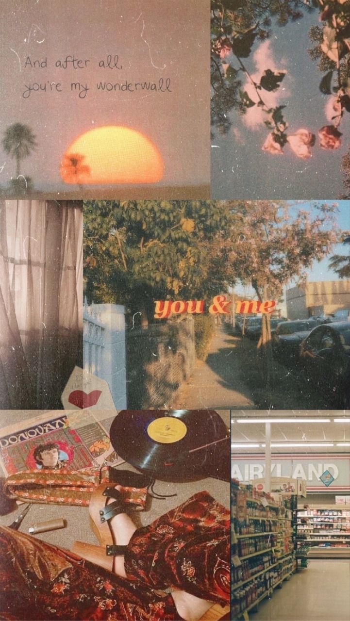 Collage estetico vintage pastello, 721x1280 Verticale, Android