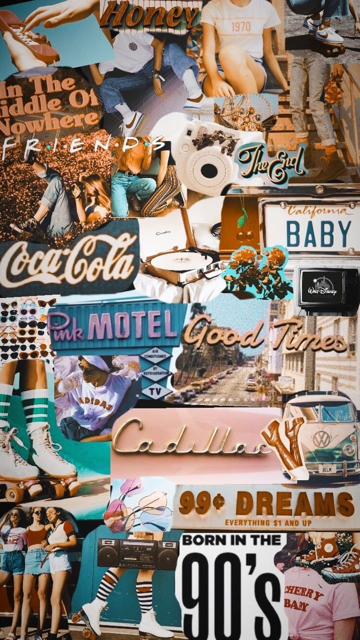 Collage vintage retro turchese, 720x1280 Full HD Verticale, Smartphone