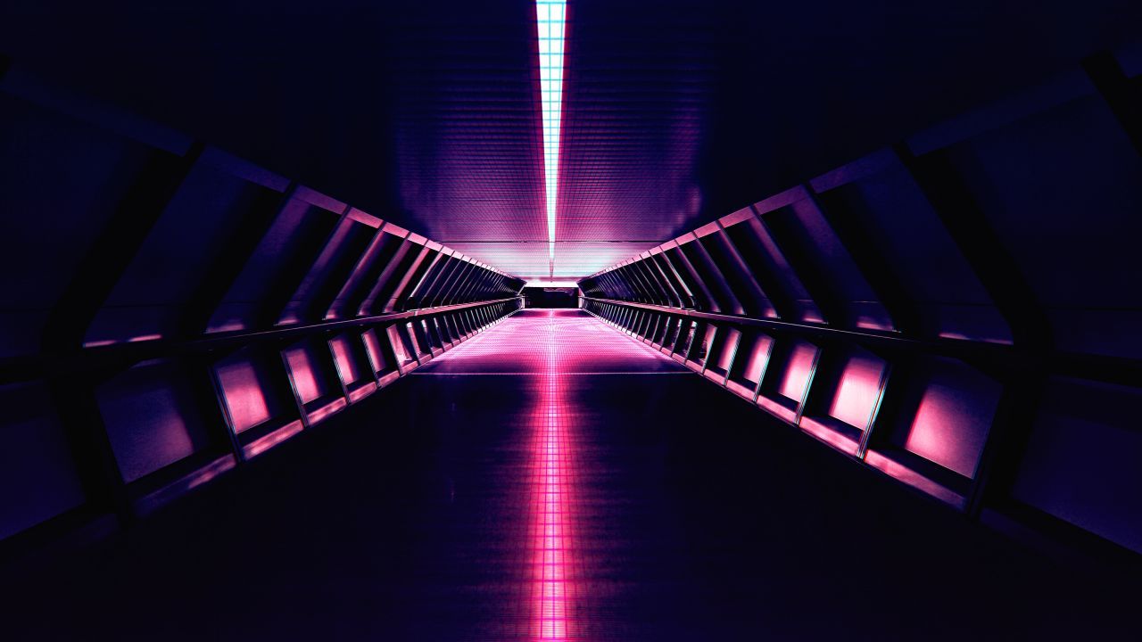 Tunnel neon synthwave rosa, 1280x720 720p, PC