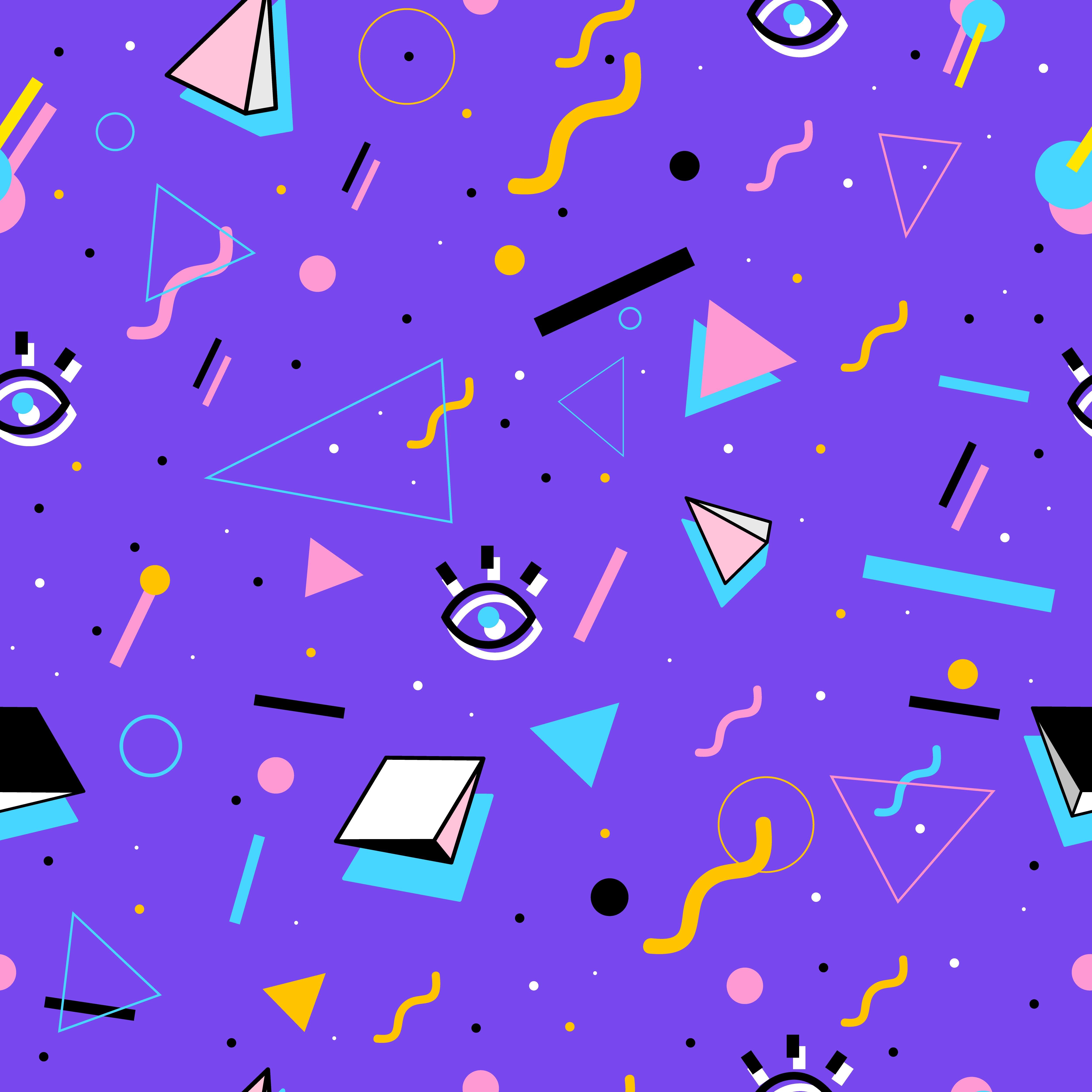 Pattern geometrico anni 80 viola, 5000x5000 UHD, PC 4K
