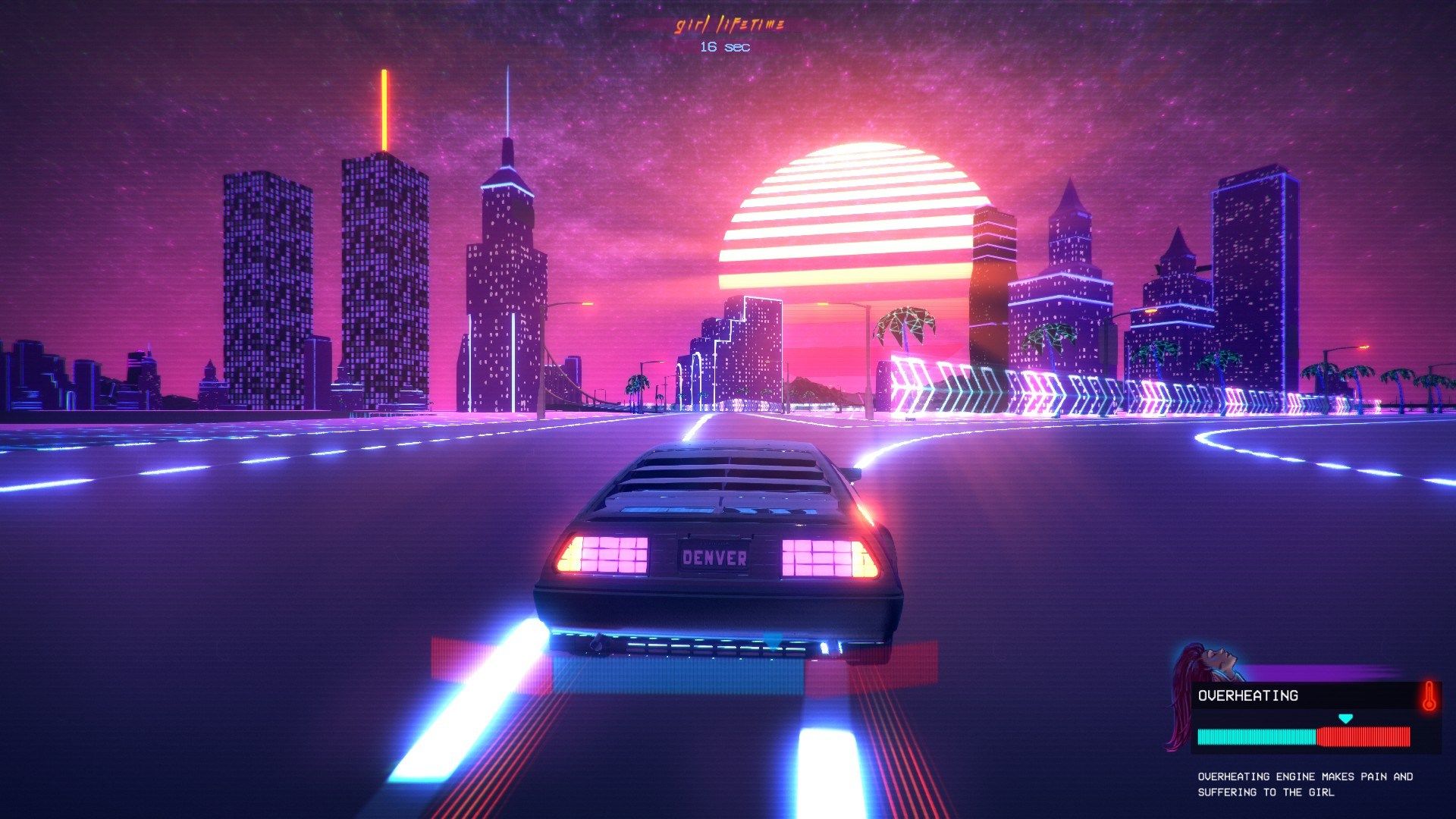 Auto retrowave skyline al neon, 1920x1080 Full HD 1080p, PC Desktop