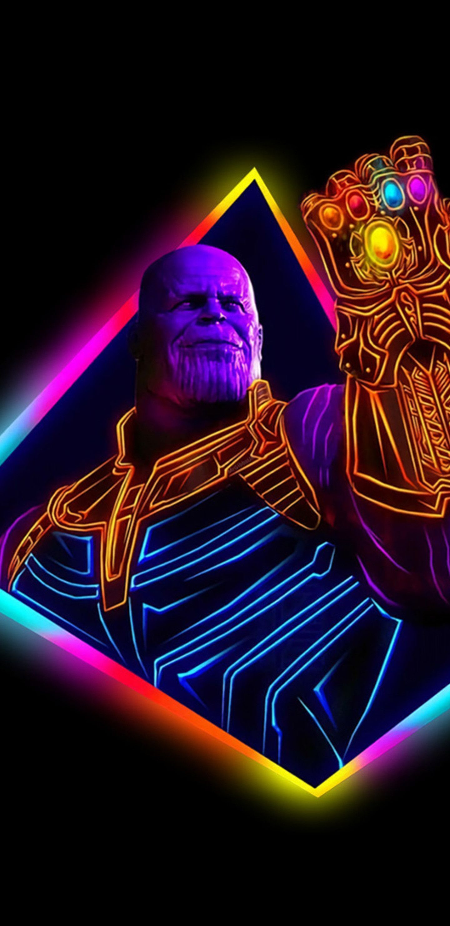 Thanos neon guanto infinito, 1440x2960 Full HD Verticale, iPhone