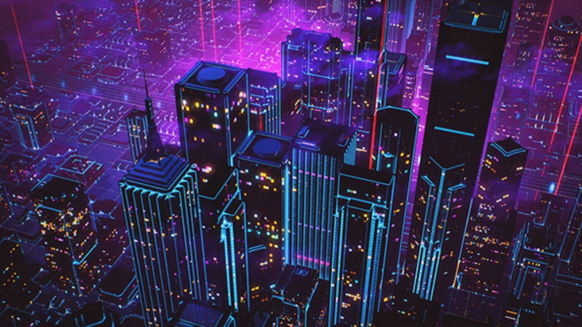 Città neon anni 80, 1920x1080 Full HD, PC Desktop
