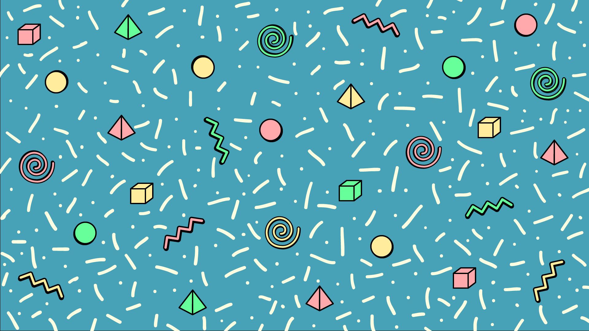 Pattern geometrico stile Memphis anni '90, 1920x1080 1080p, PC