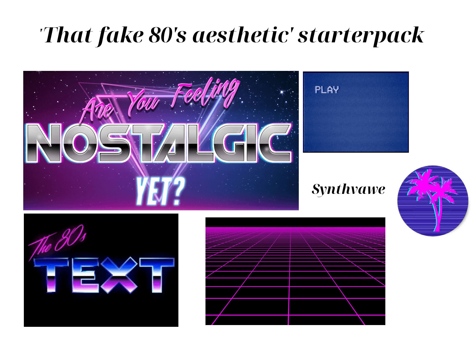 Starter pack estetica anni 80, 1600x1200 900p, Desktop