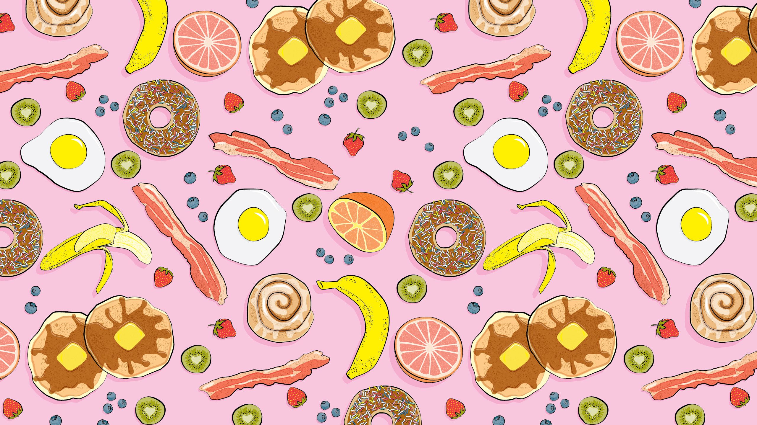 pattern colazione rosa pastello, 2560x1440 2K QHD, PC