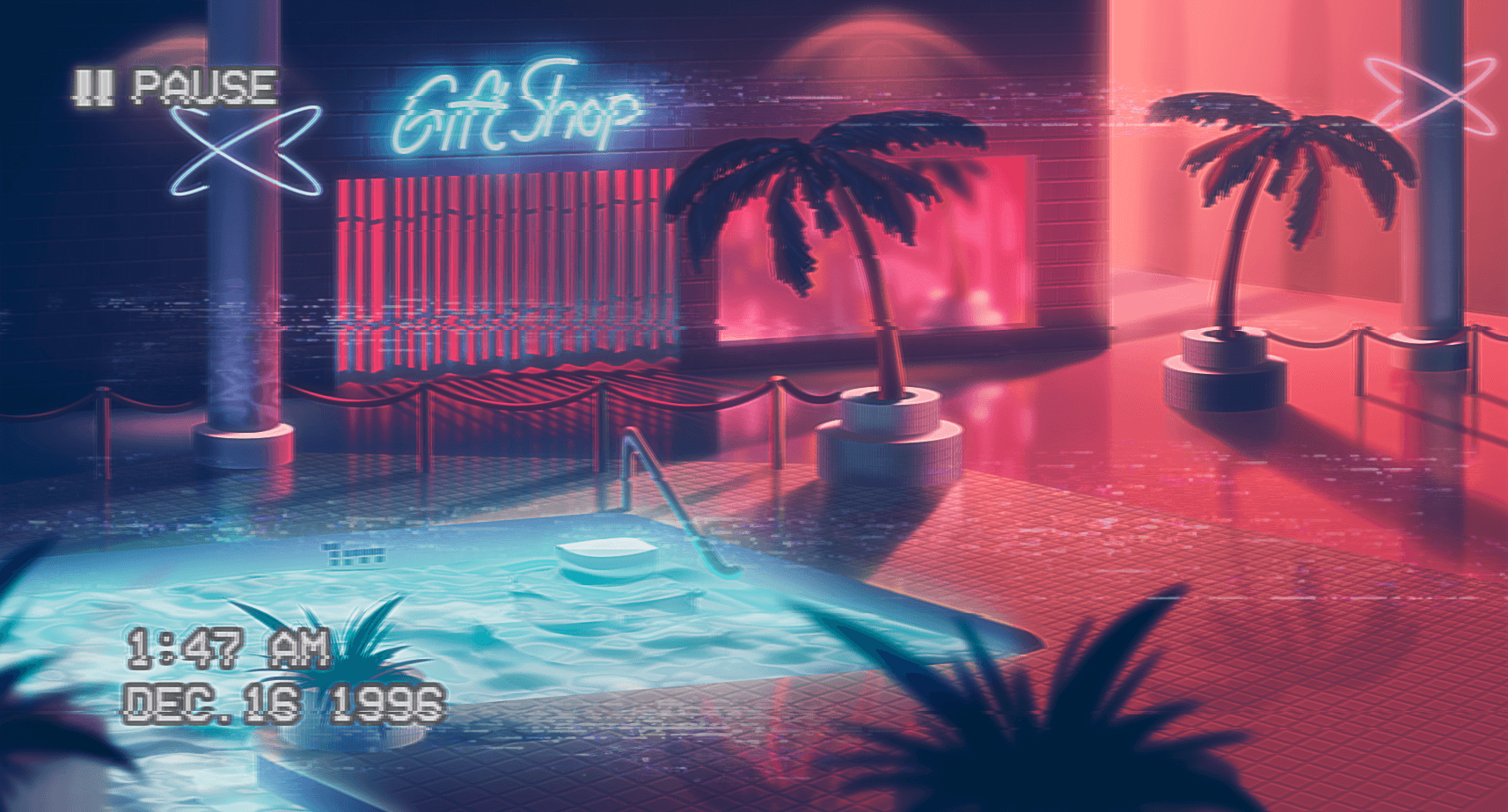Gift Shop neon vaporwave notturno, 1714x923 900p, Desktop