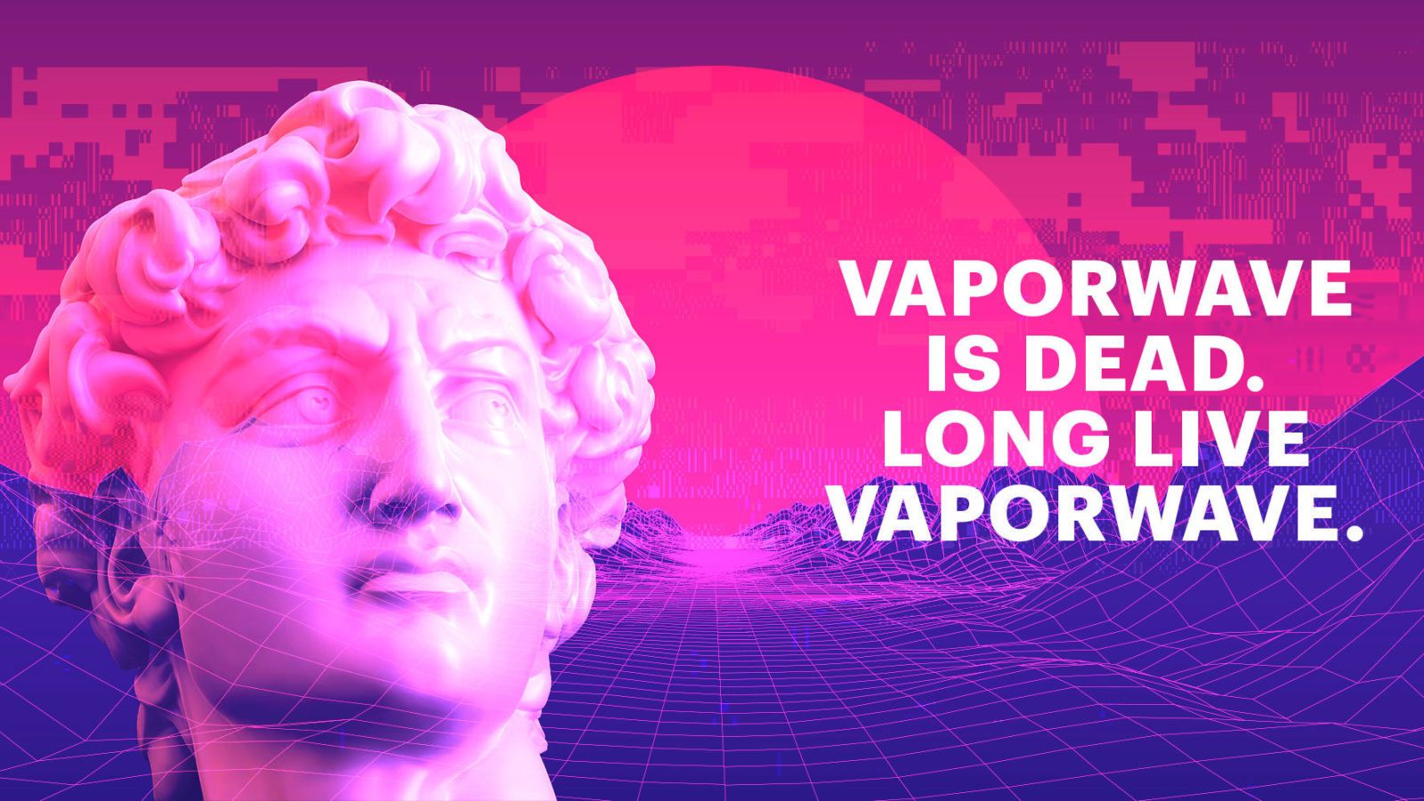 Statua vaporwave rosa viola, 1600x900 900p, Laptop