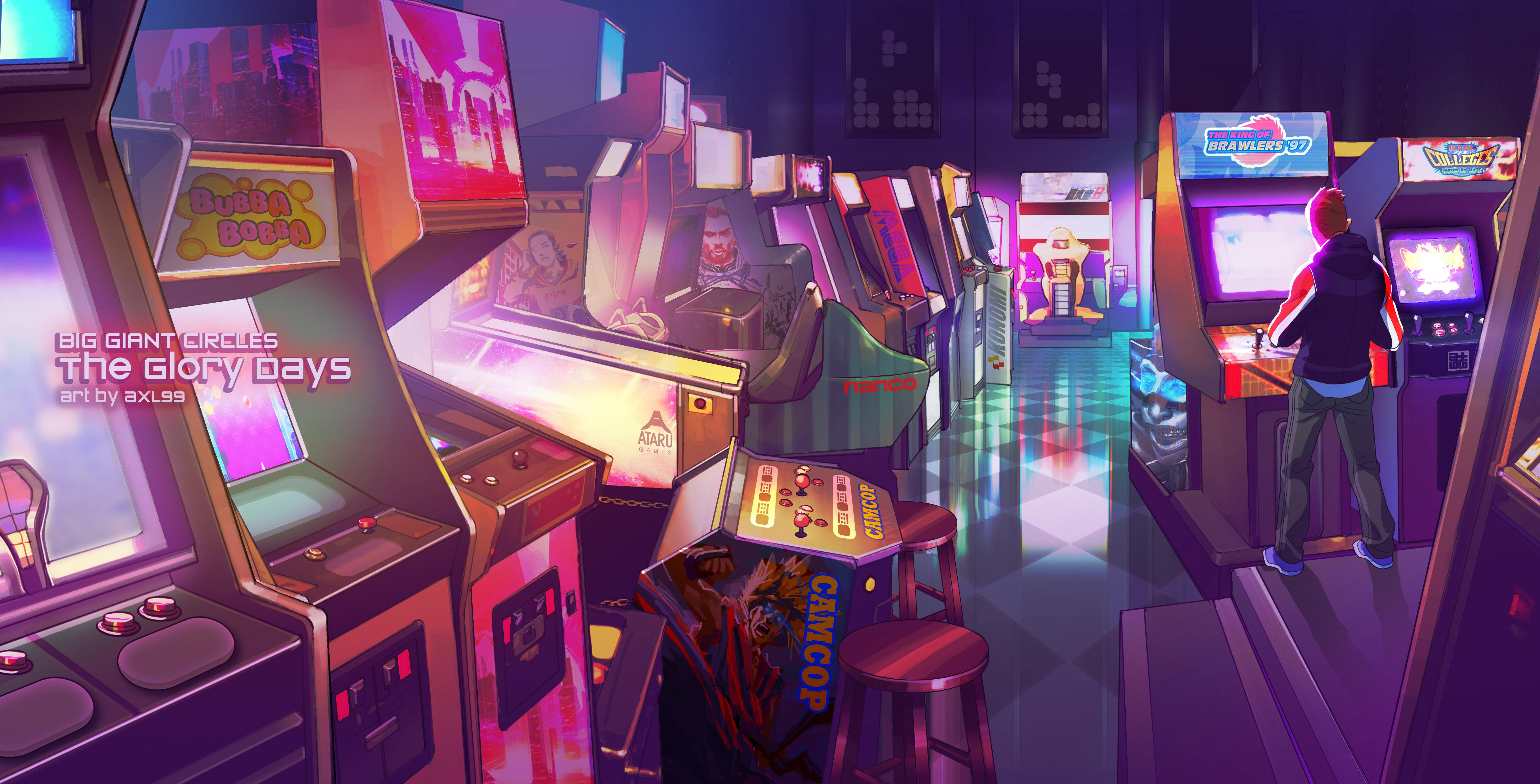 Sala giochi arcade retrò, 4910x2500 4K, Desktop 4K