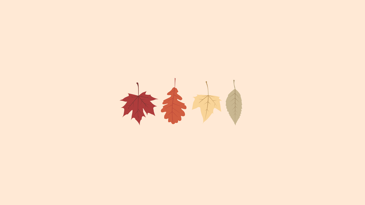 Foglie autunnali minimaliste sfondo pesca, 1200x675 HD, Desktop