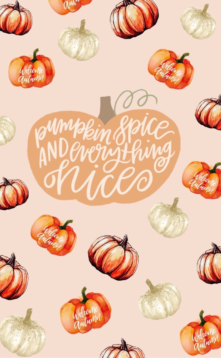 Zucche acquerello pumpkin spice, 750x1216 Full HD Verticale, iPhone