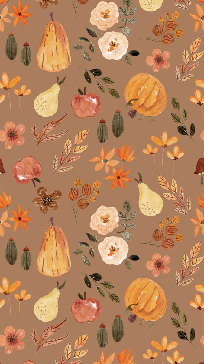 Fiori e foglie autunnali con pera, 675x1200 Verticale, Telefono