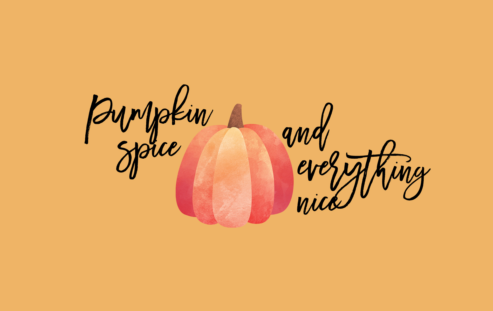 Zucca acquarello con scritta autunnale, 1900x1200 HD Ready, Laptop
