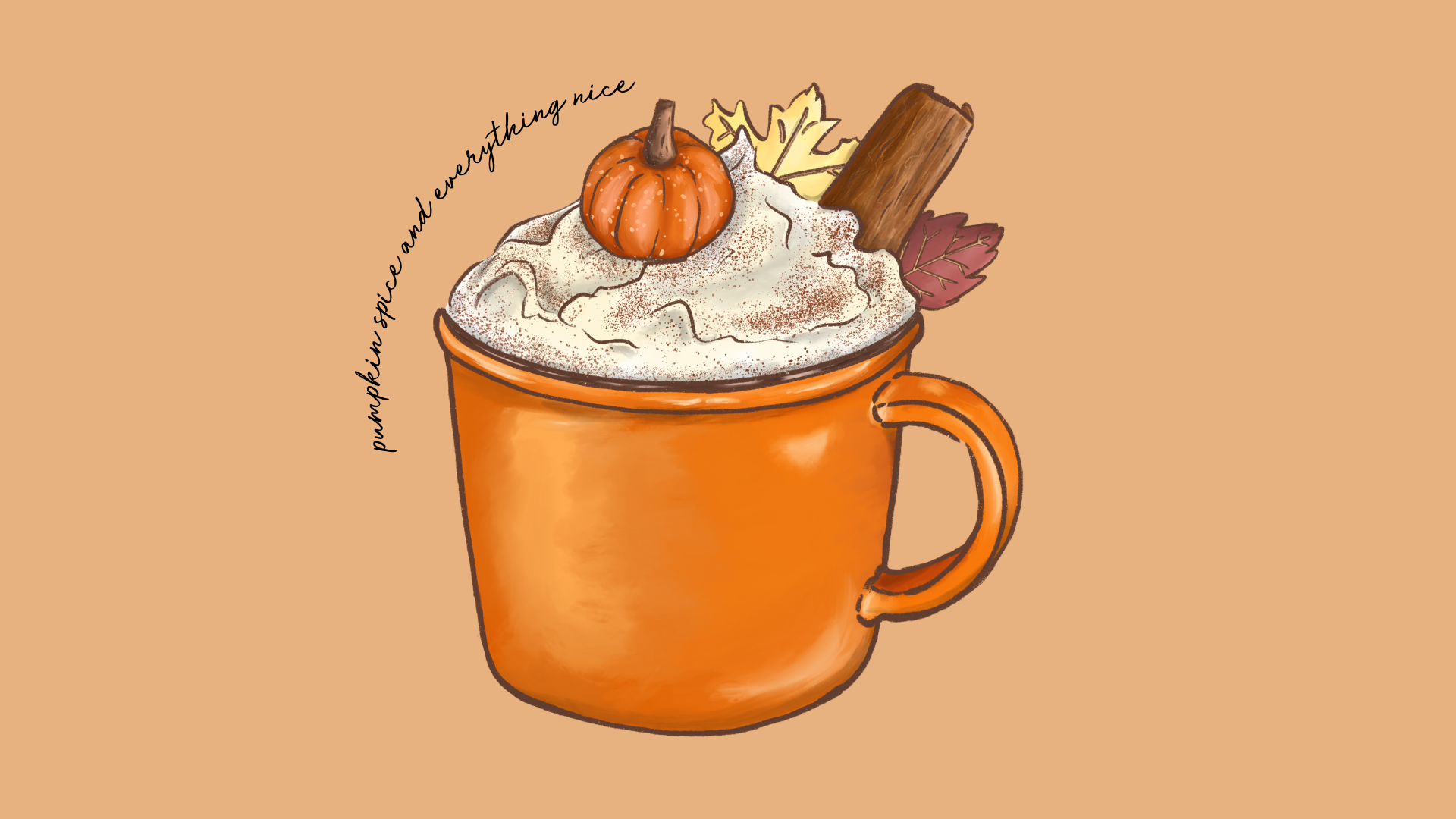 Tazza pumpkin spice latte autunnale, 1920x1080 Full HD 1080p, Desktop