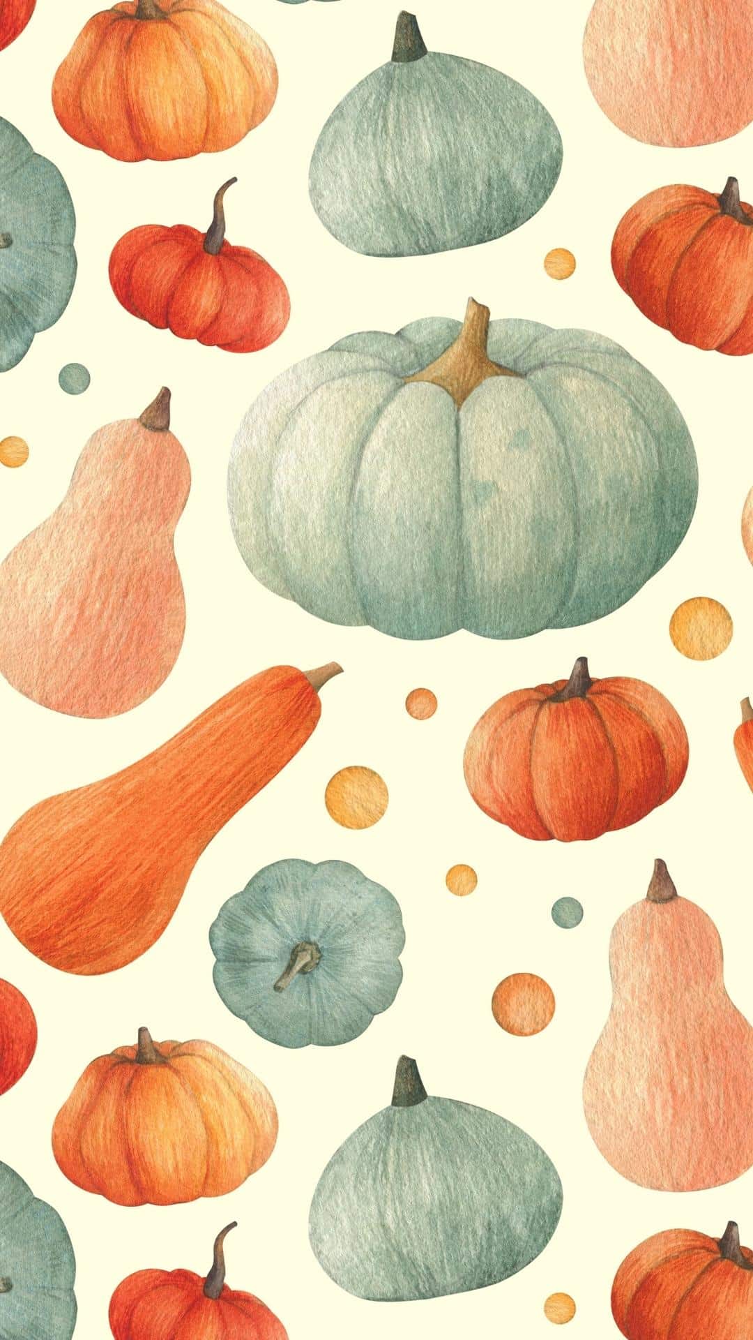 Zucche autunnali illustrate, 1080x1920 Verticale, Telefono