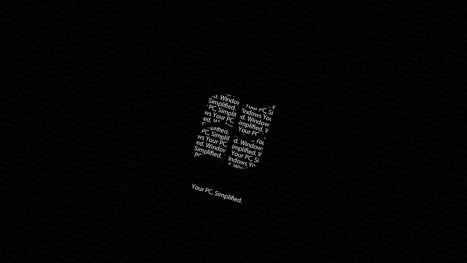 Logo Windows nero minimal, sistema operativo Microsoft, 1920x1080 Full HD 1080p, Desktop