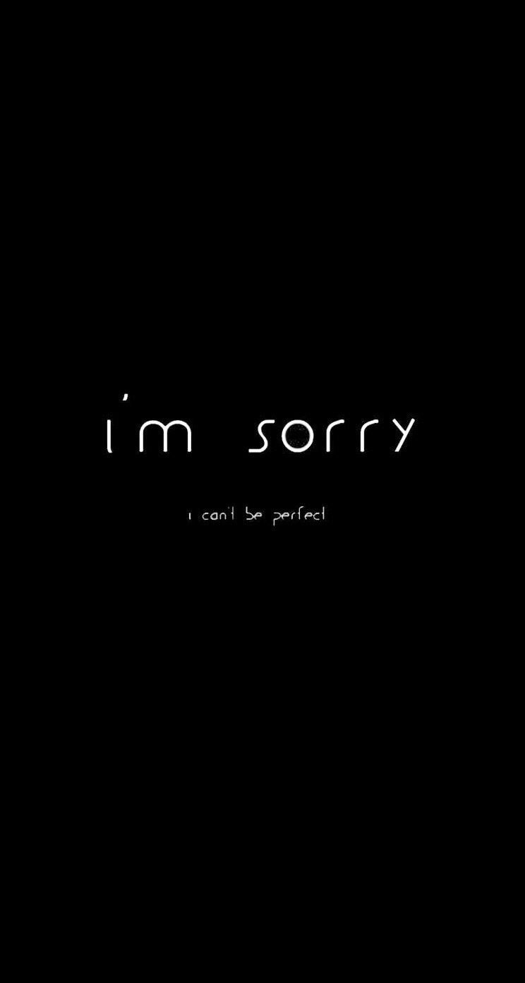 Scritta im sorry sfondo nero, 744x1392 Full HD Verticale, iPhone Pro Max