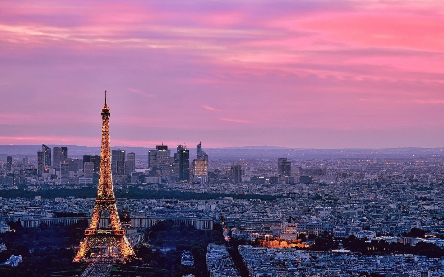Torre Eiffel al tramonto, Parigi, monumento, 1680x1050 HD, Laptop