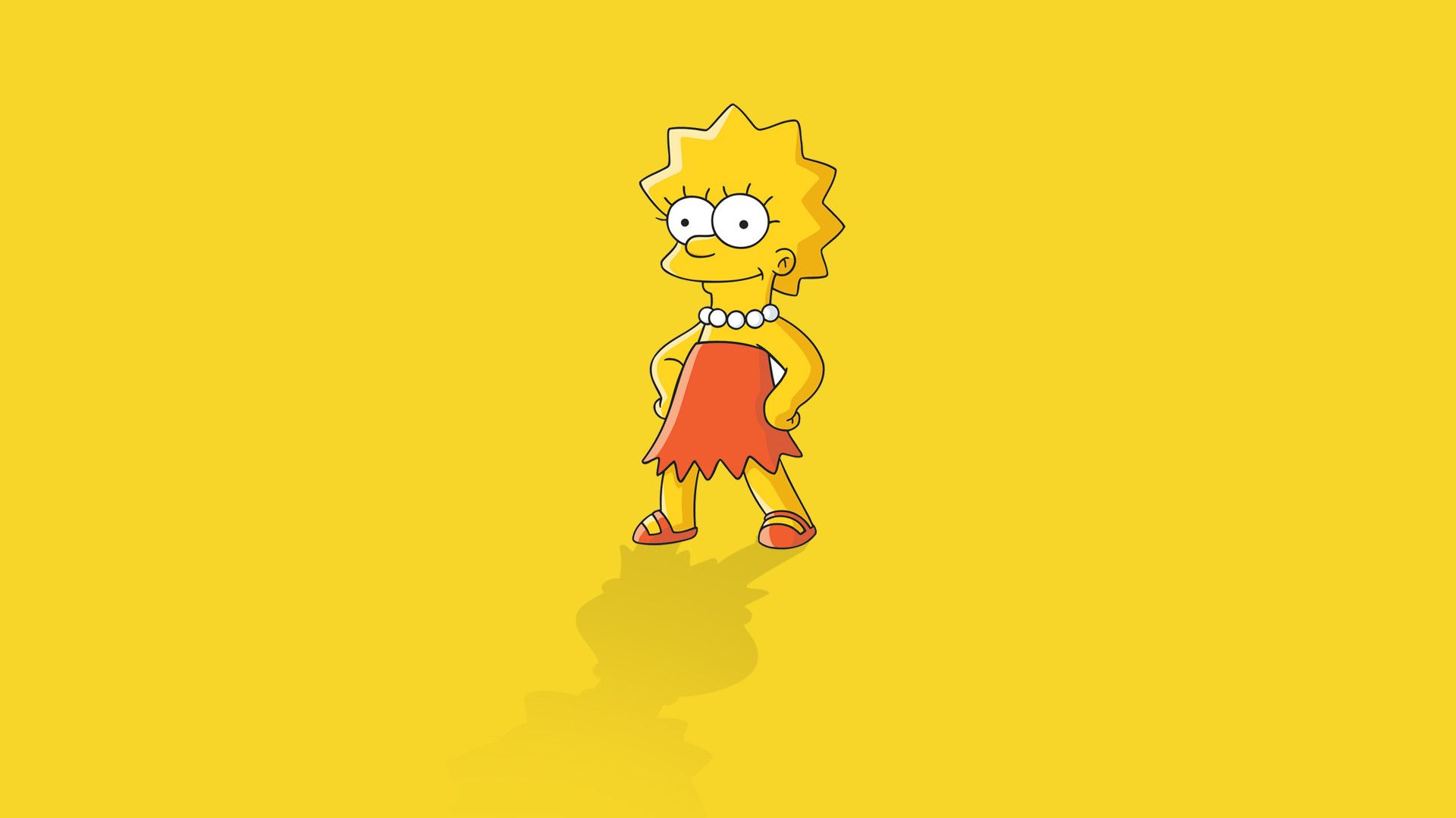 Lisa Simpson sfondo giallo, serie animata, 1920x1080 1080p, Desktop