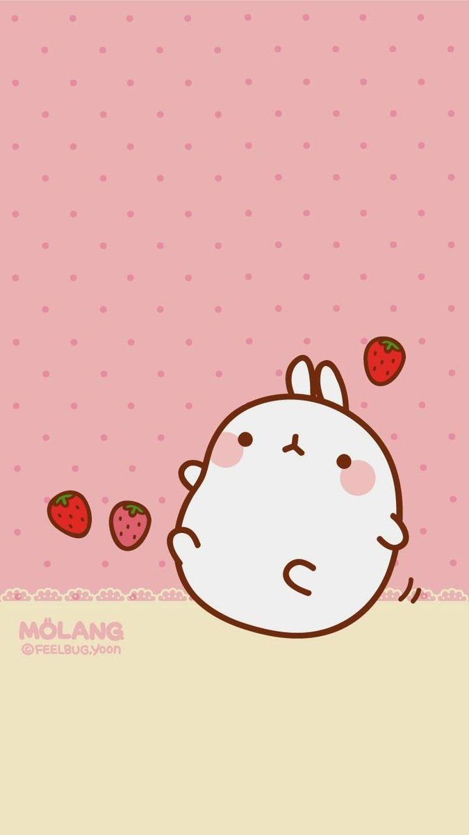 Molang coniglio con fragole, 675x1200 Verticale, Mobile