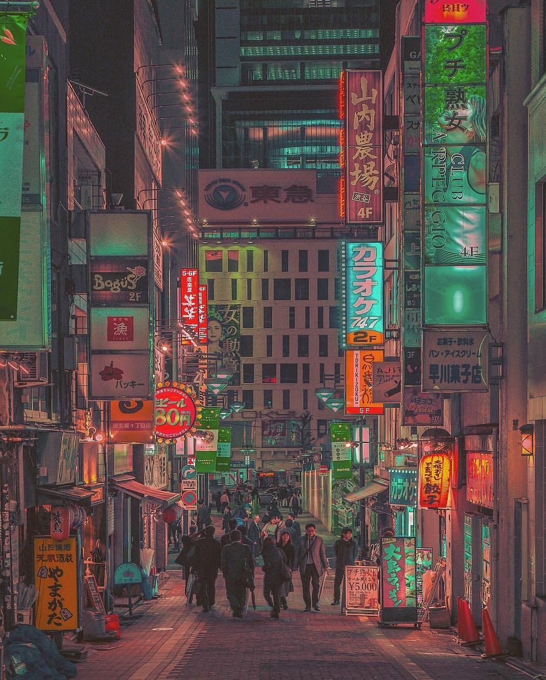 Strada notturna Tokyo insegne, 1400x788 720p, Laptop