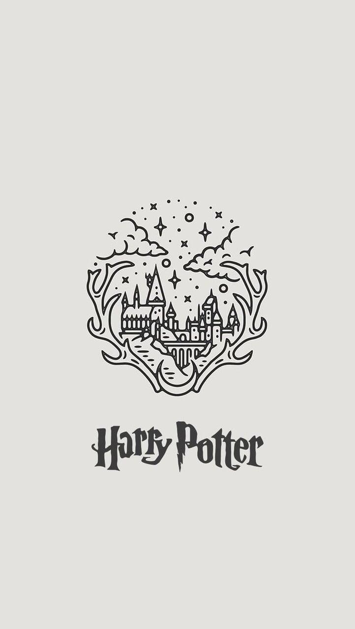 Logo Hogwarts Harry Potter minimalista, scuola di magia, 722x1280 Verticale, Telefono