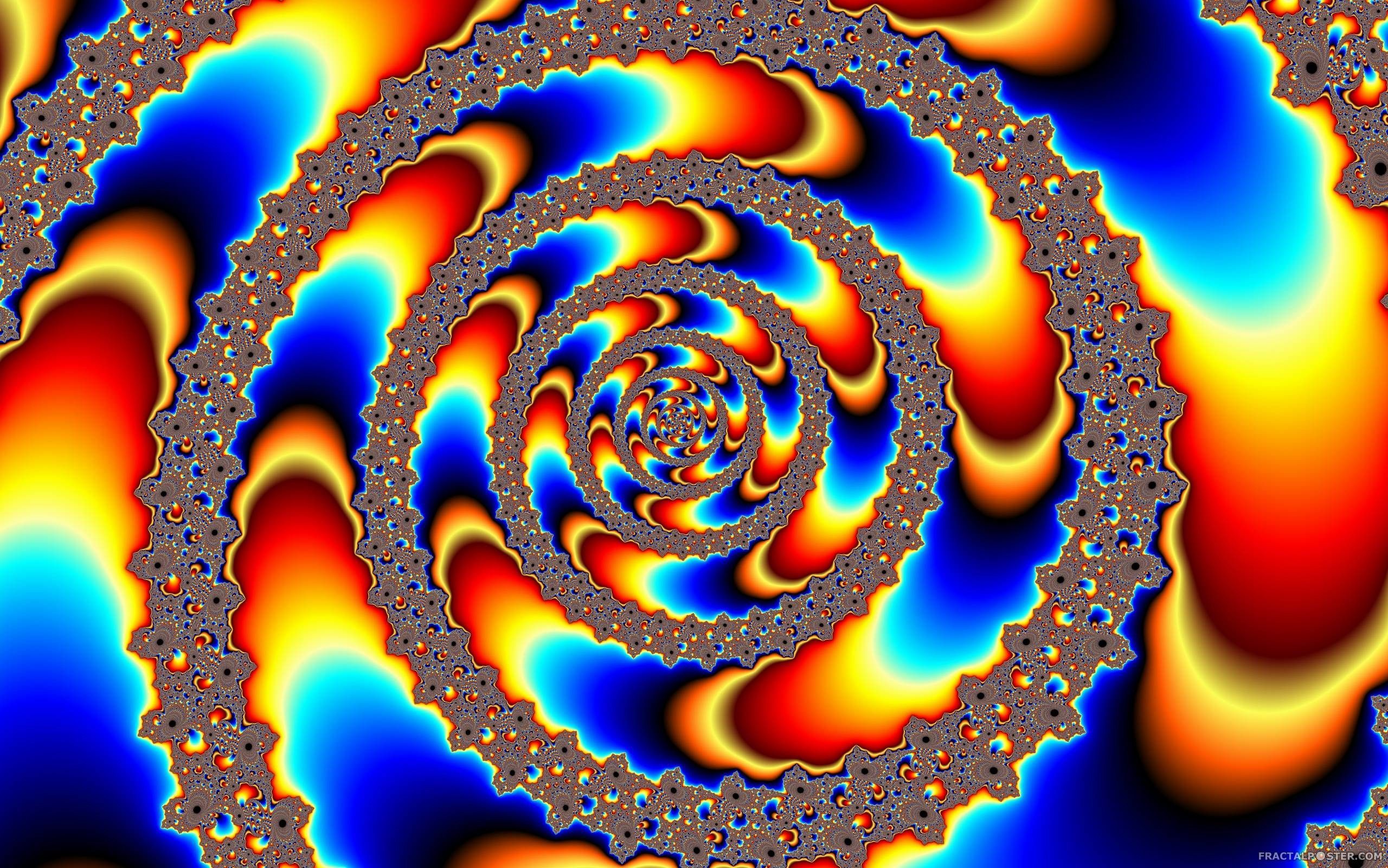 Spirale frattale psichedelica colorata, 2560x1600 2K, Desktop