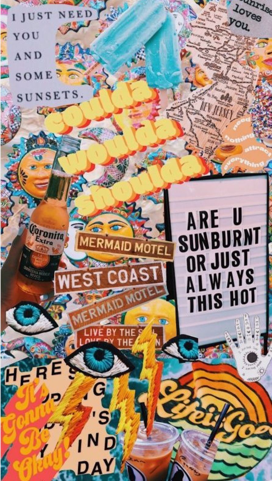 Collage hippie collage colorato, 736x1311 Verticale, Mobile