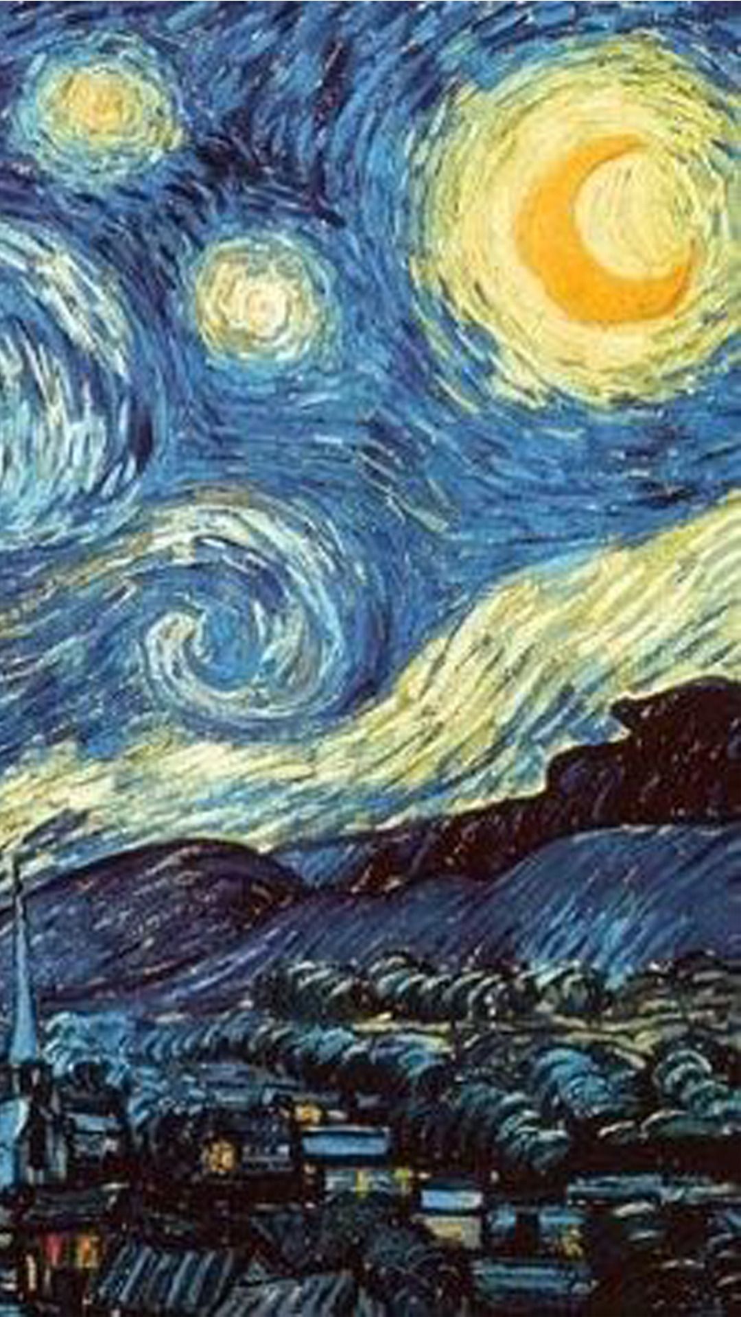 Notte stellata Van Gogh, 1080x1920 Verticale, Telefono