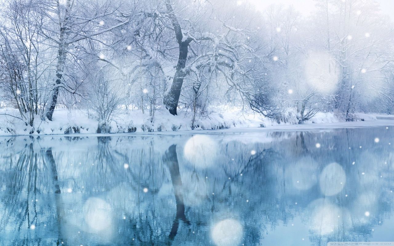 Paesaggio invernale innevato con lago, 1280x800 HD, ROG Asus Laptop