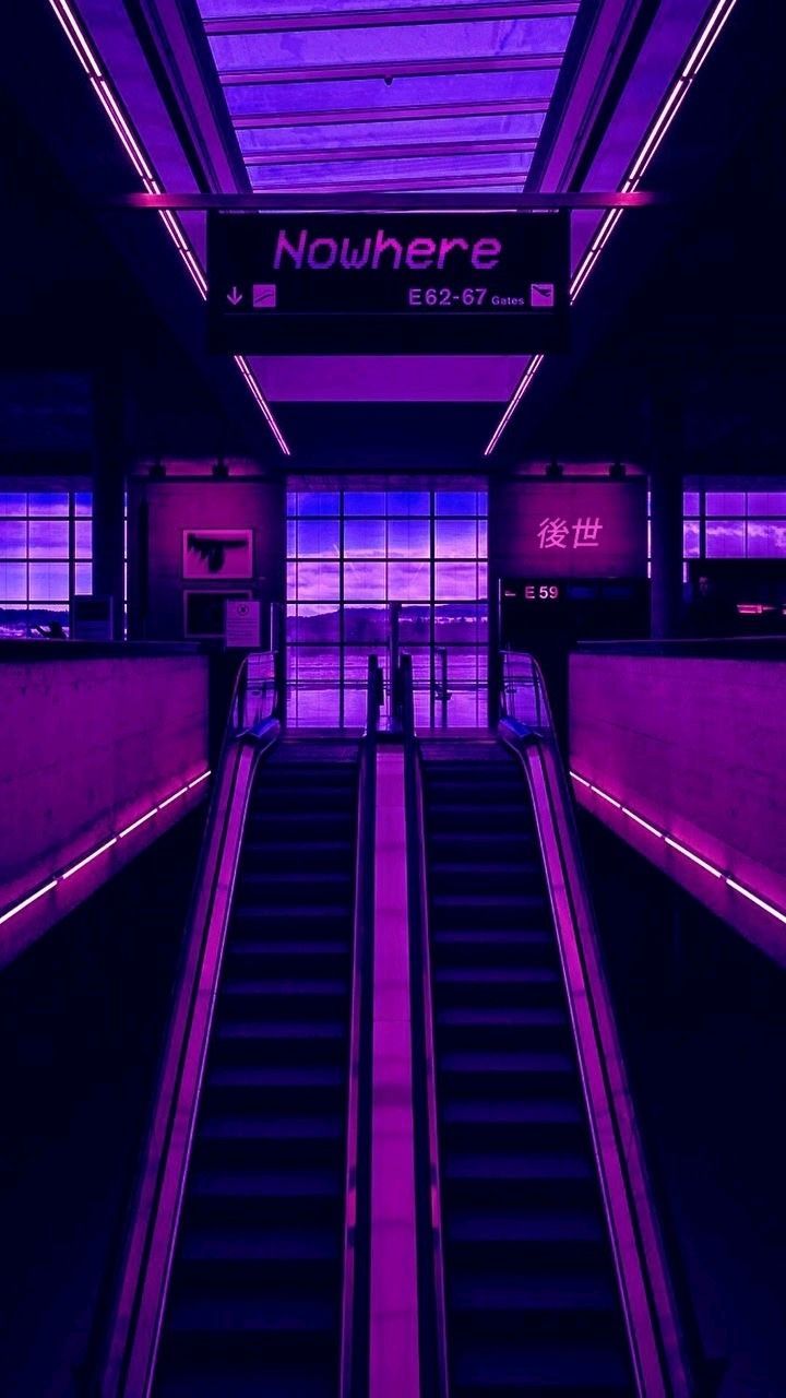 Scala mobile stazione neon viola, 720x1280 Full HD Verticale, iPhone