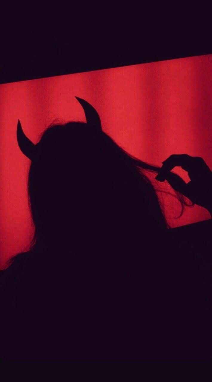 Silhouette con corna diavolo rosso, 710x1280 Full HD Verticale, Samsung Galaxy